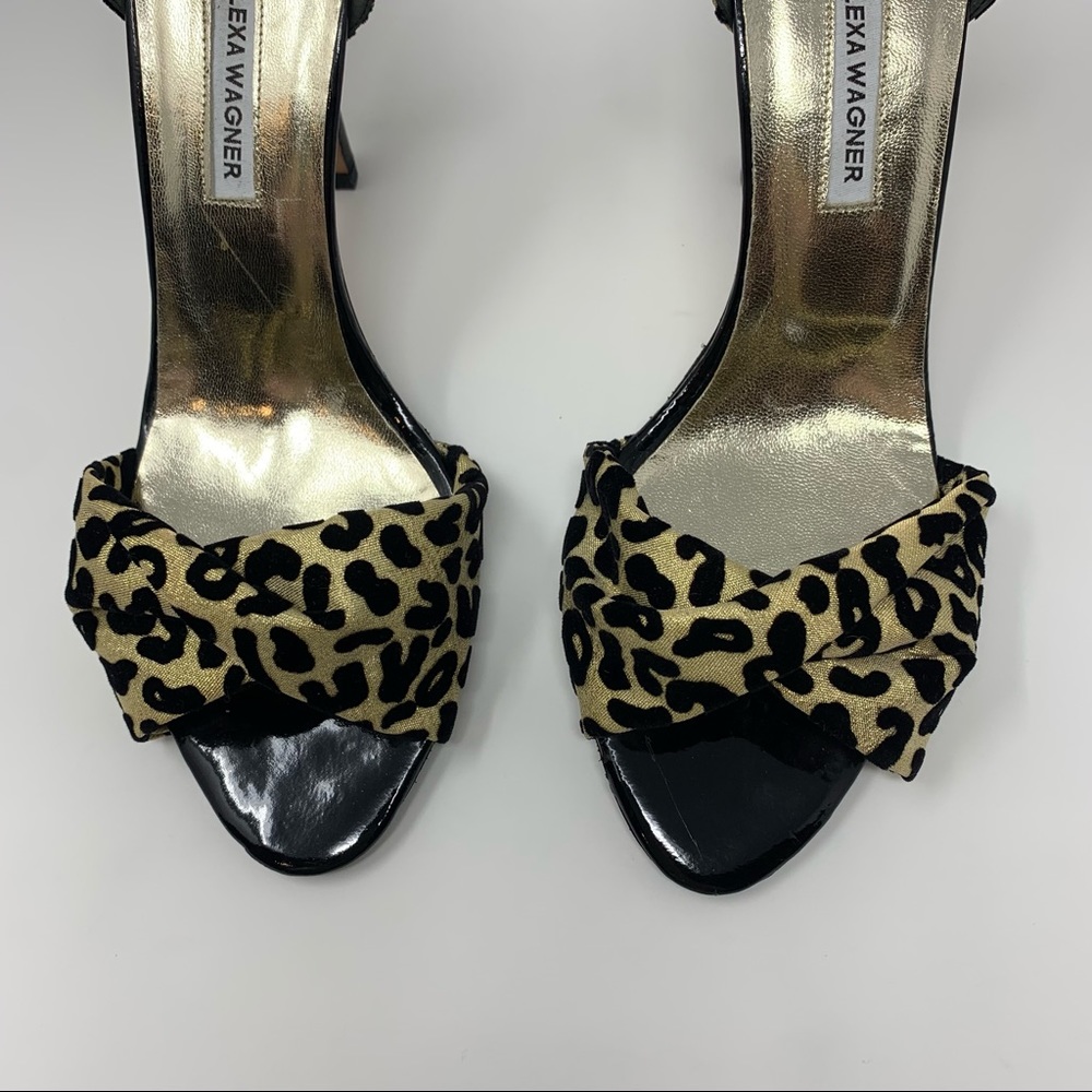 Alexa Wagner Leopard Print Peep Toe Heel Pumps Shoes Women 6 1/2 Formal Party - Picture 6 of 16